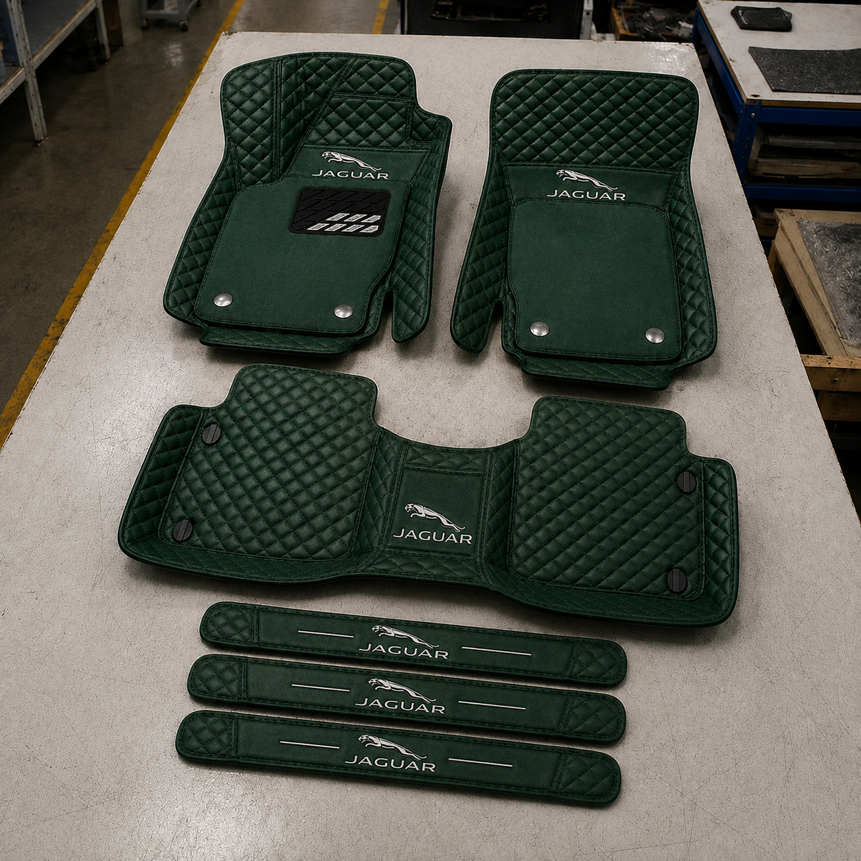 Premium Genuine Leather Car Mat Set — Elegant Protection for Your Vehicle
