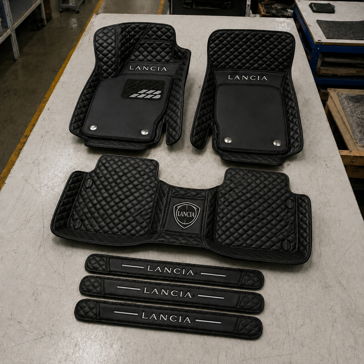 Premium Genuine Leather Car Mat Set — Elegant Protection for Your Vehicle