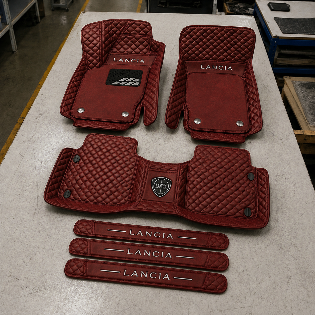 Premium Genuine Leather Car Mat Set — Elegant Protection for Your Vehicle