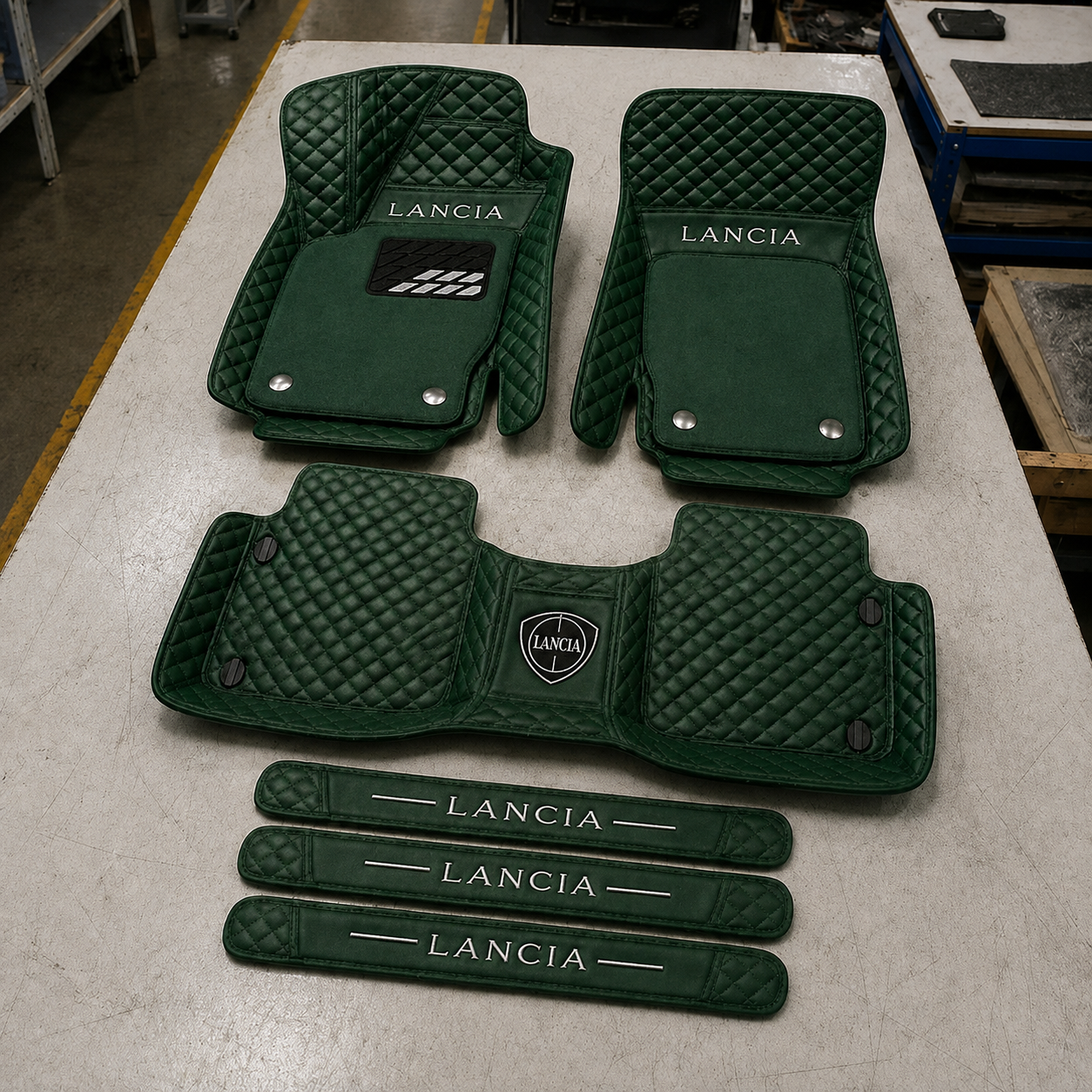 Premium Genuine Leather Car Mat Set — Elegant Protection for Your Vehicle