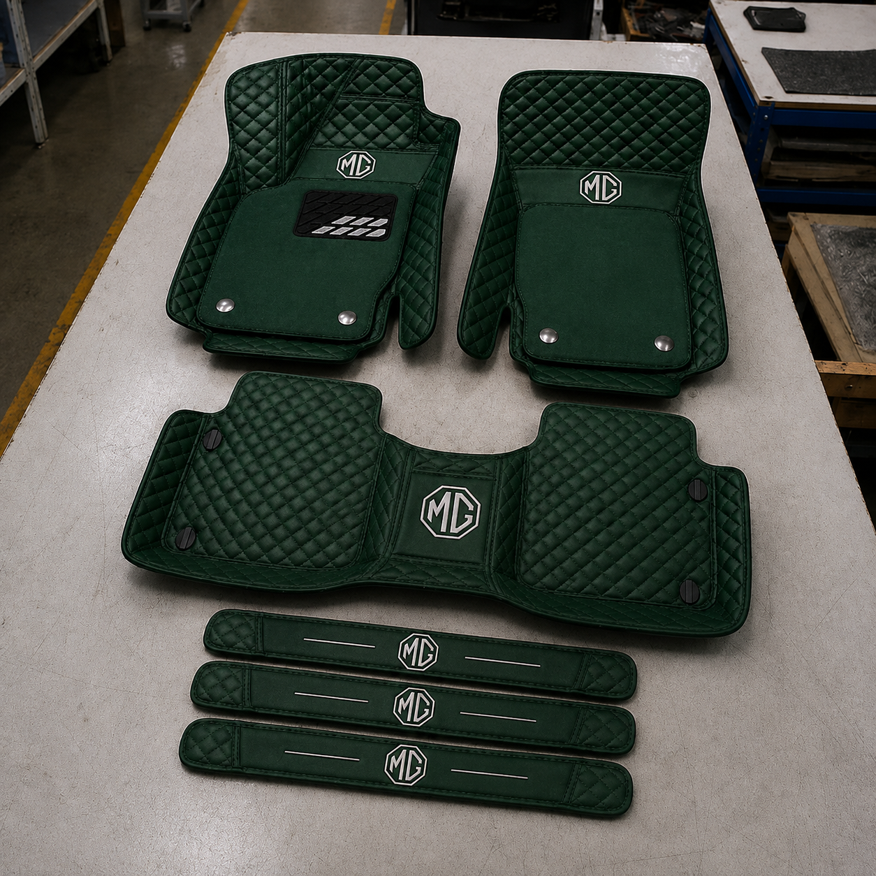 Premium Genuine Leather Car Mat Set — Elegant Protection for Your Vehicle