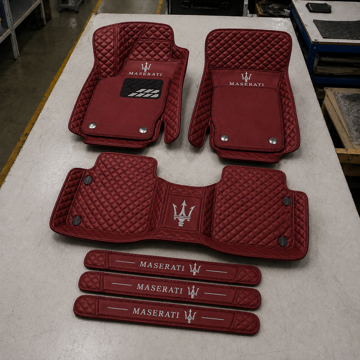 Premium Genuine Leather Car Mat Set — Elegant Protection for Your Vehicle