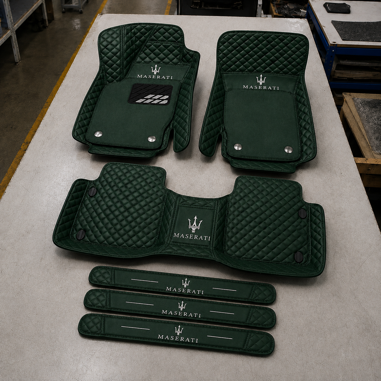 Premium Genuine Leather Car Mat Set — Elegant Protection for Your Vehicle