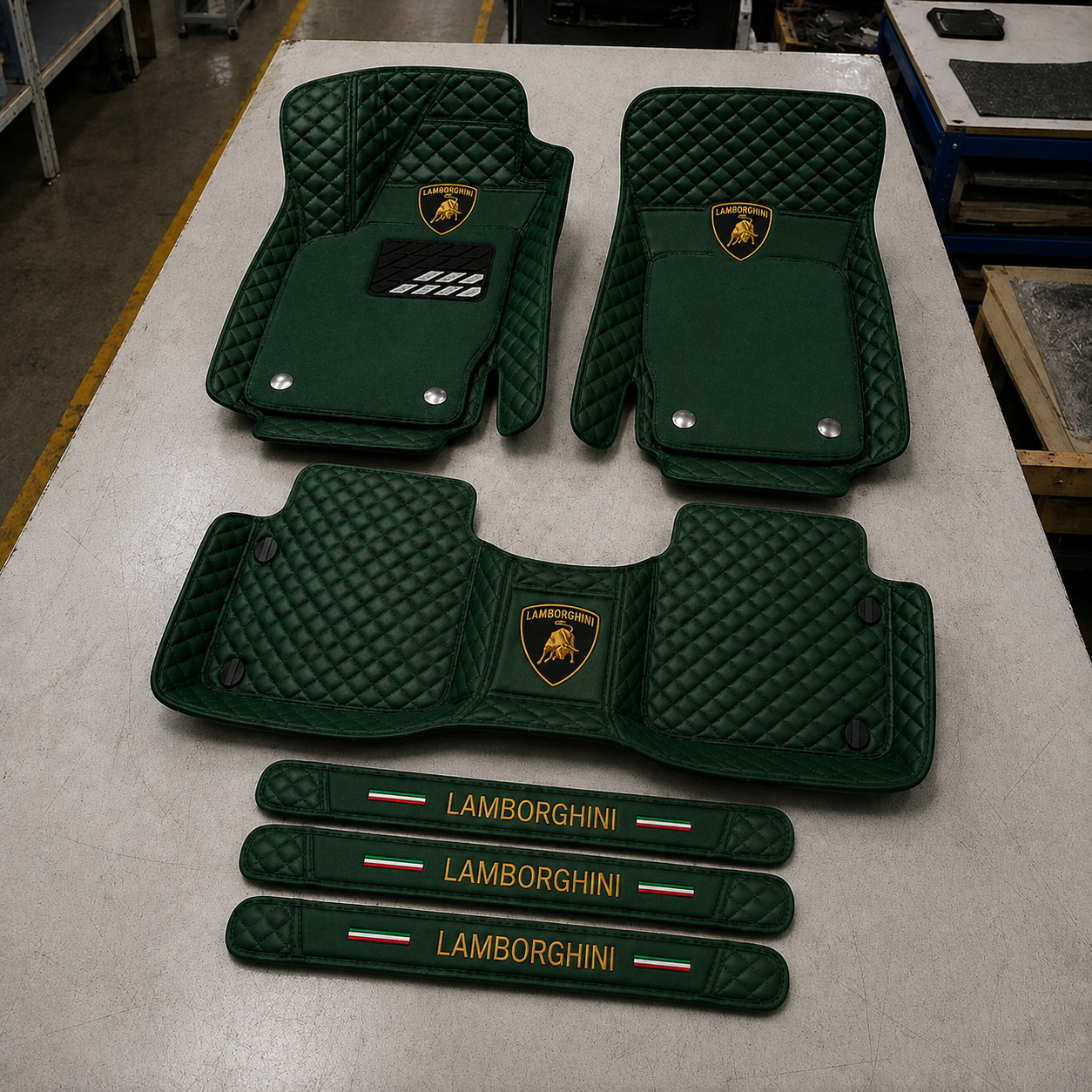 Premium Genuine Leather Car Mat Set — Elegant Protection for Your Vehicle