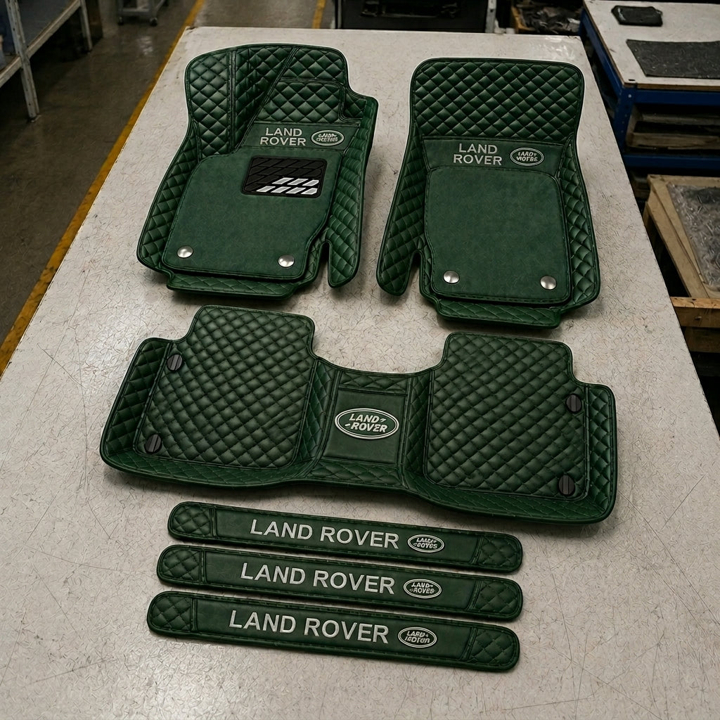Premium Genuine Leather Car Mat Set — Elegant Protection for Your Vehicle