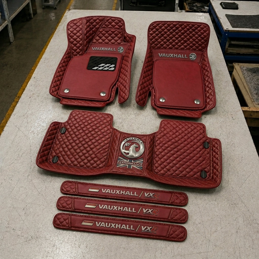 Premium Genuine Leather Car Mat Set — Elegant Protection for Your Vehicle
